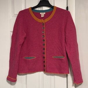 Sundance Kirsten Pink Merino Wool Cardigan, sz S (w/ small imperfections)